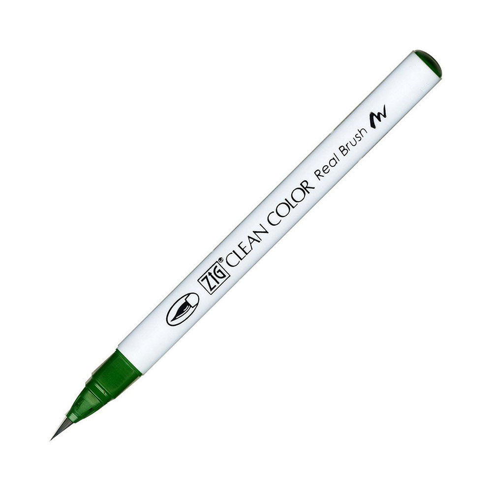 Kuretake Zig Clean Colour Real Watercolour Brush Pen - Green Colour Range - - Brush Pens - Bunbougu