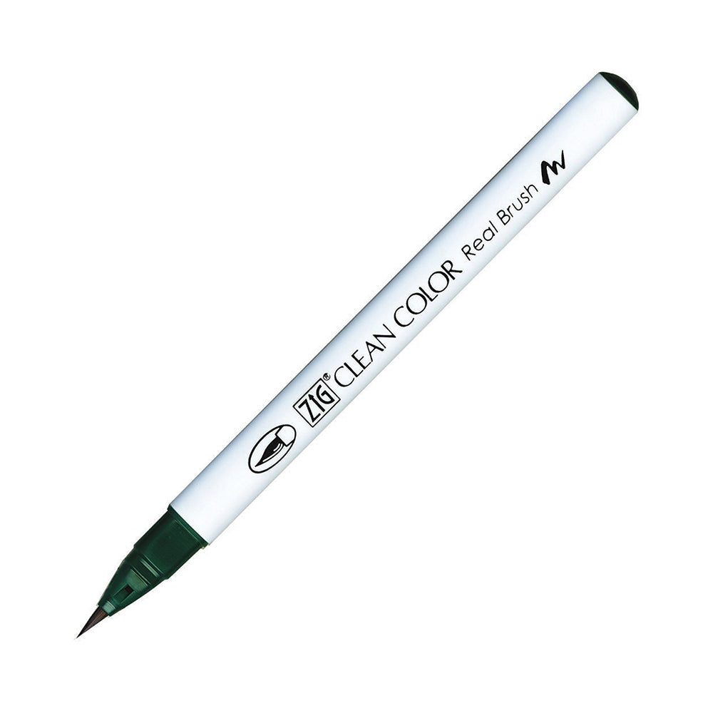 Kuretake Zig Clean Colour Real Watercolour Brush Pen - Green Colour Range - - Brush Pens - Bunbougu