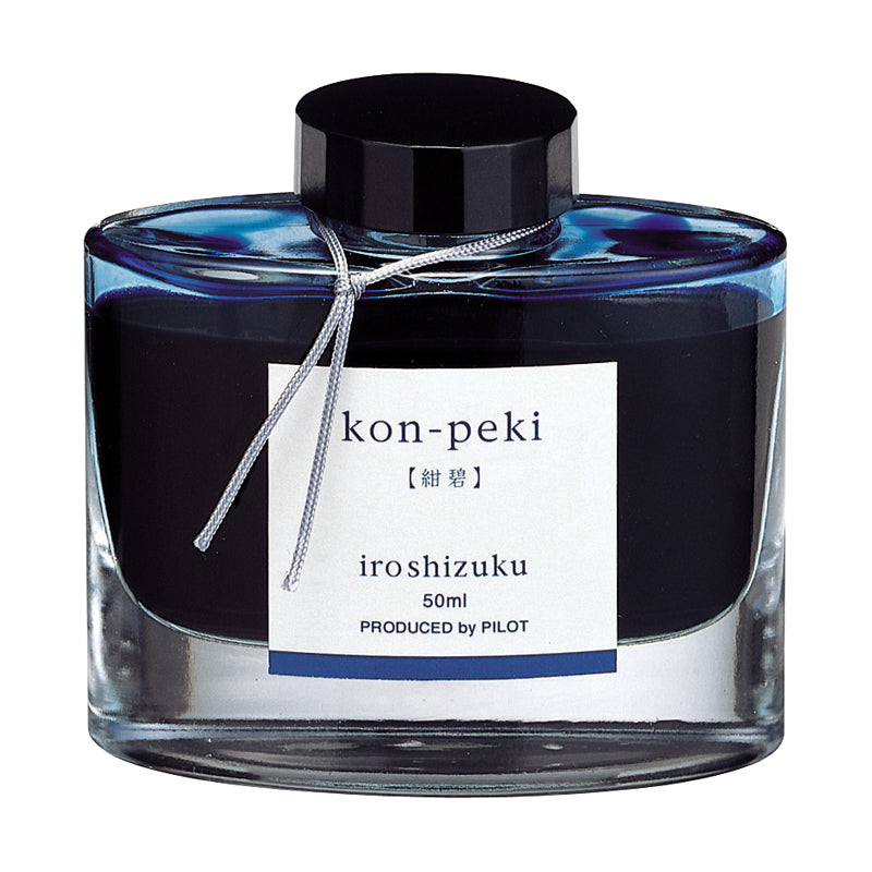 Pilot Iroshizuku Bottled Fountain Pen Ink - 50 ml - Kon-peki (Deep Azure Blue) - Bottled Inks - Bunbougu