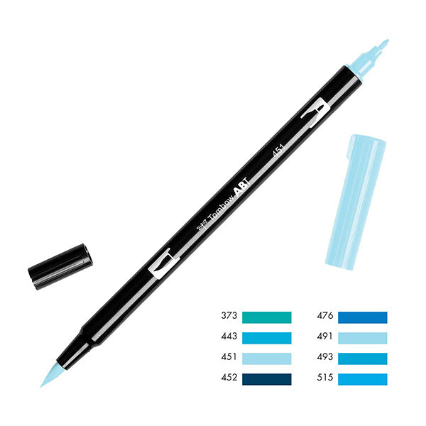 Tombow ABT Dual Brush Pen - Blue Colour Range 1 (373 - 515) - - Brush Pens - Bunbougu