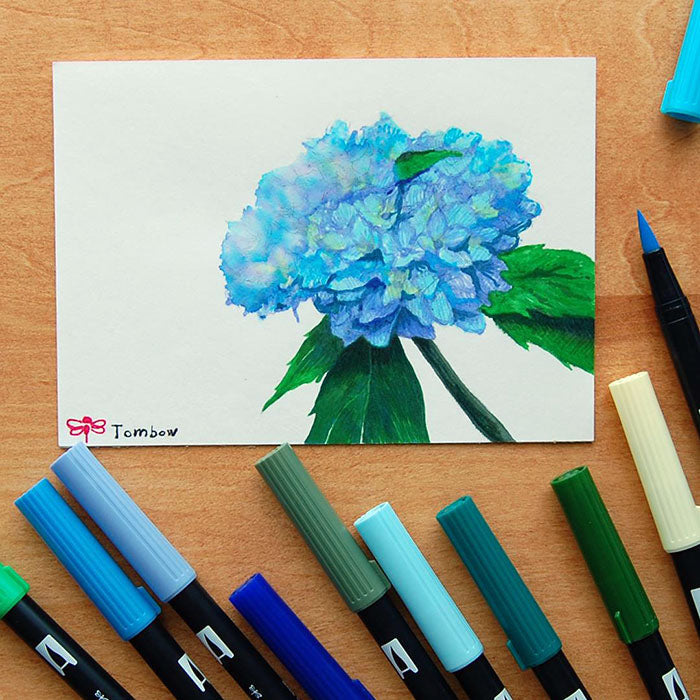 Tombow ABT Dual Brush Pen - Blue Colour Range 1 (373 - 515) - - Brush Pens - Bunbougu