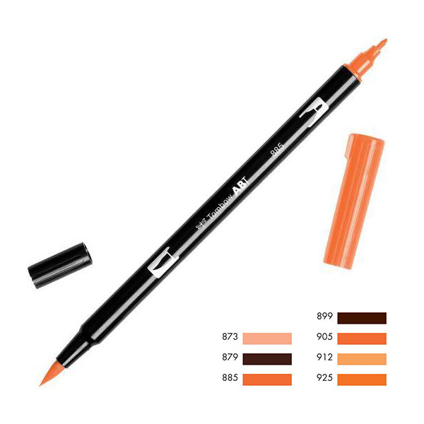 Tombow ABT Dual Brush Pen - Red Colour Range 2 (873 - 925) - - Brush Pens - Bunbougu